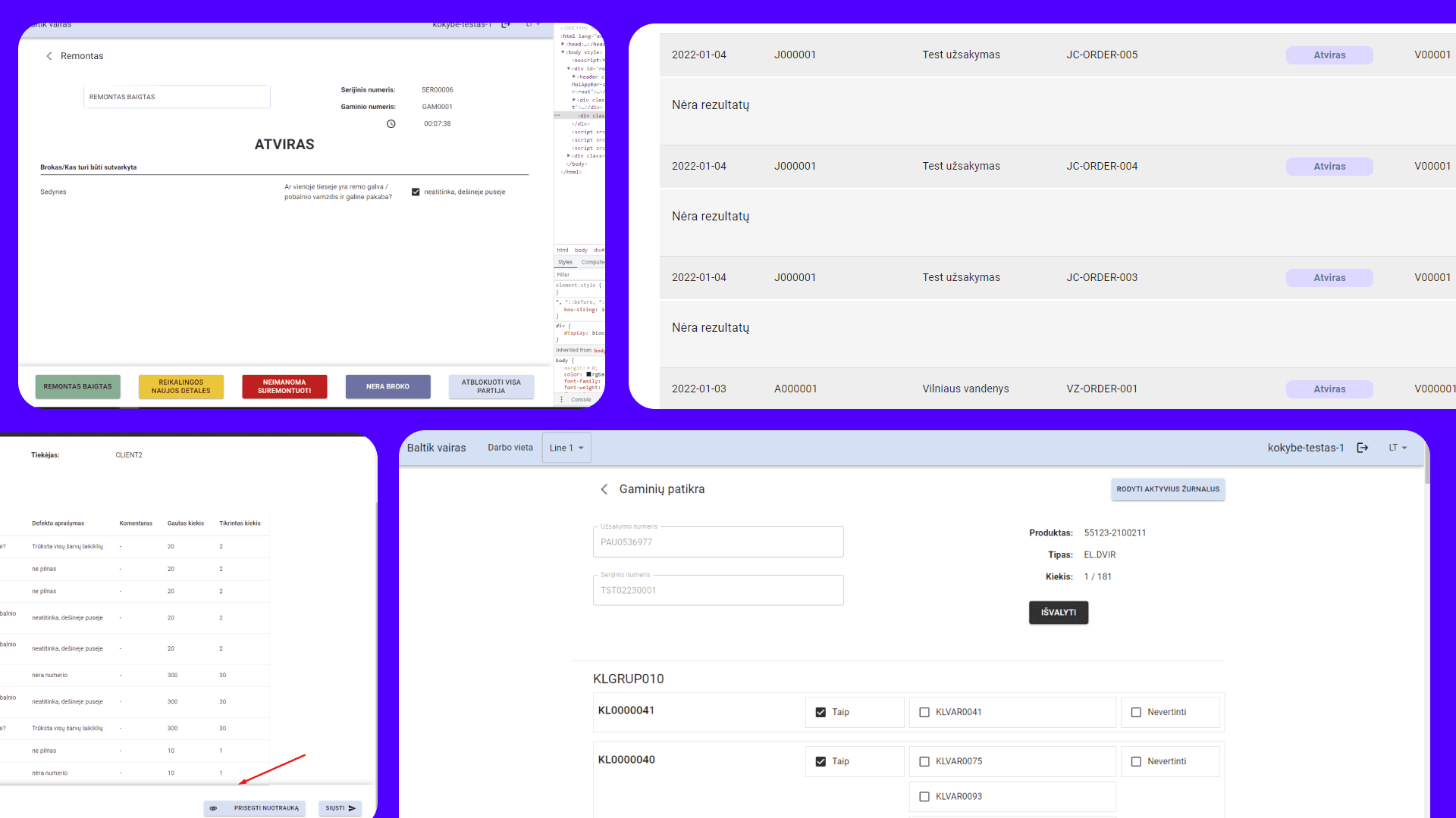 Quality control system for manufacturing